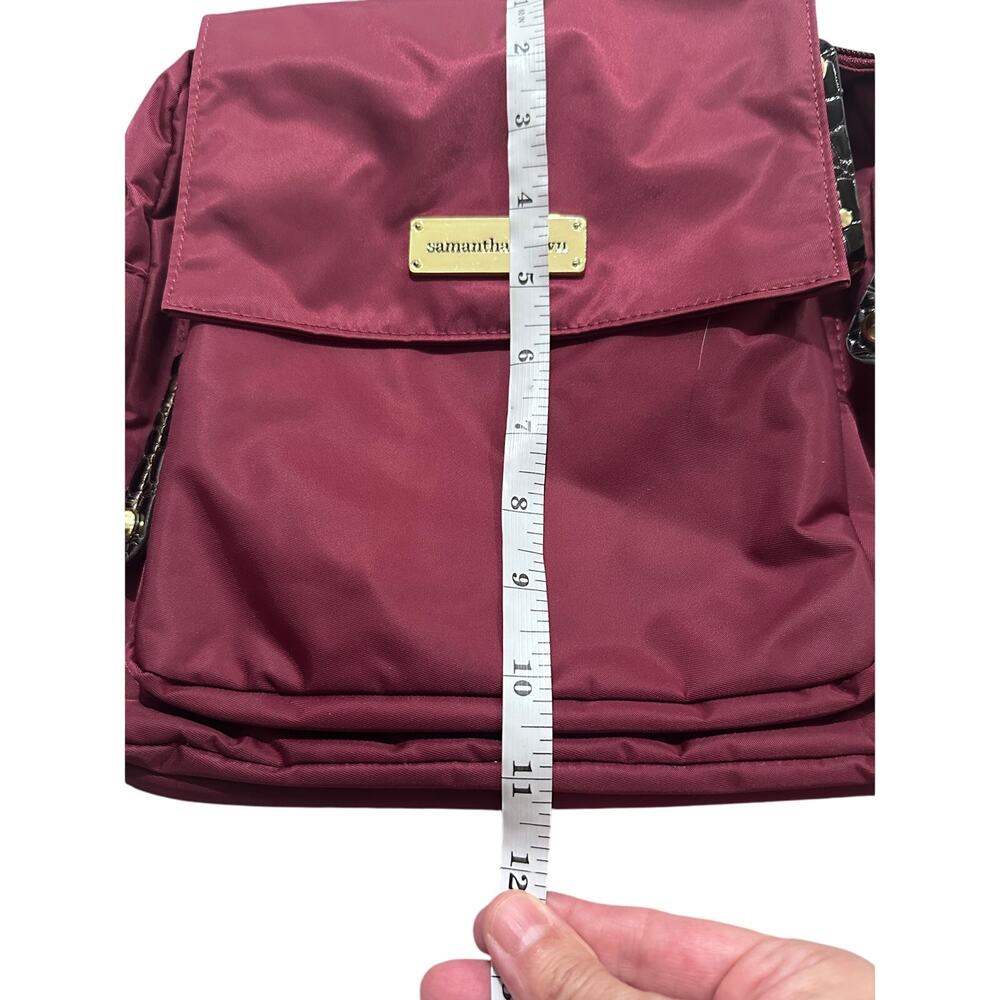 Samantha Brown Wine Burgundy Nylon Adjustable Travel Crossbody Clutch Bag NWOT - Picture 4 of 9